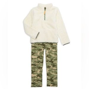 NWT Joes Little boys 2-Piece Faux Fur Sweatshirt & Pants Set military pants kids